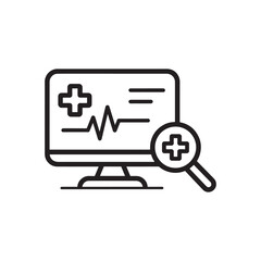 Computer Screen Icon with Medical Analysis Representing Digital Health and Diagnostics