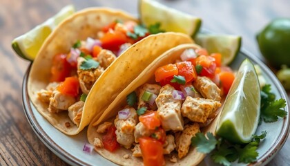 Delicious Chicken Tacos with Pico de Gallo