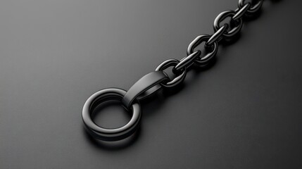Fototapeta premium Black Chain Link Connected on Dark Background for Industrial Use