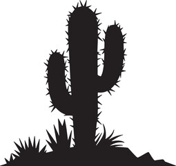 Cactus Silhouette Vector Illustration design
