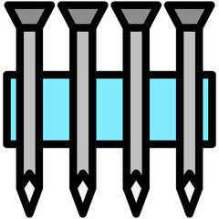 Nails outline color icon. use for modern concept, print, UI, UX kit, web and app development. Vector EPS 10, related to labor day, industry, worker.	
