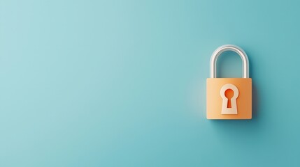 Fototapeta premium Lock icon on a blue background for security concept