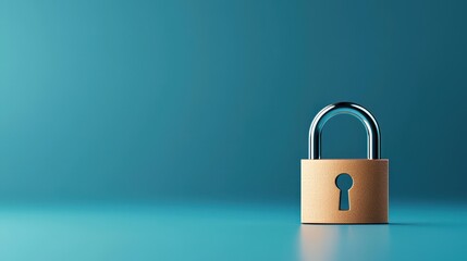 Secure Lock on Mint Green Background