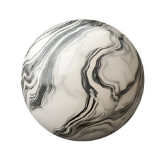 Smooth marble stone with swirling patterns, on transparent background.