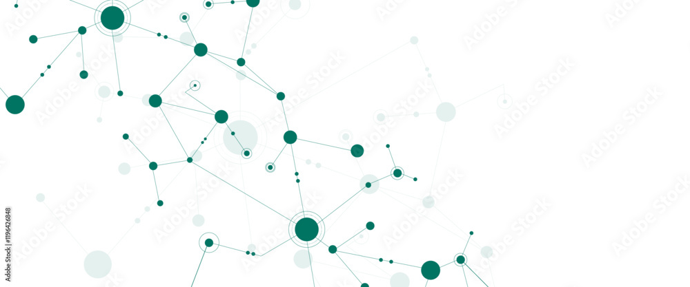 Poster abstract geometric connect lines and dots. global network technology concept.