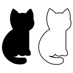 black cat silhouette vector set