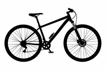 Minimal Mountain Bike Line Art