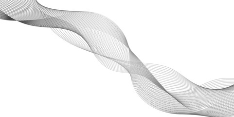 abstract white and black background with white lines, data science frequency gradient lines on transparent background, abstract vector modern gradient wave line white background,