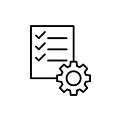 Task management outline icons, minimalist vector illustration ,simple transparent graphic element .Isolated on white background