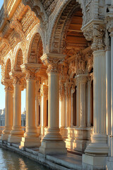Naklejka premium Ornate Columns and Arches Grace a Majestic Building