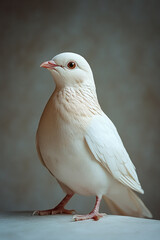 Obraz premium A beautiful white dove standing gracefully