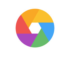 Fototapeta premium camera shutter flat icon