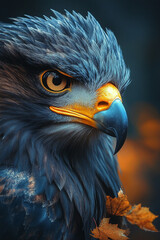 Fototapeta premium Majestic Eagle Portrait Striking Gaze Dark Feathers