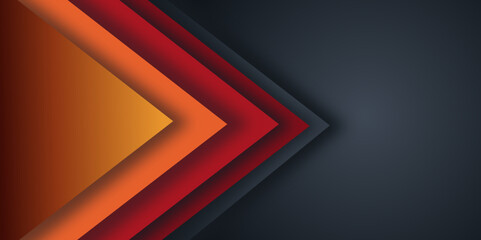 Red overlap layers background on dark gray design modern overlap dimension vector.