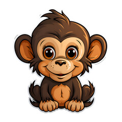 Fototapeta premium Adorable Baby Monkey Cartoon Illustration
