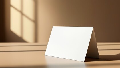 Minimalistic mockup blank card on desk with copy space