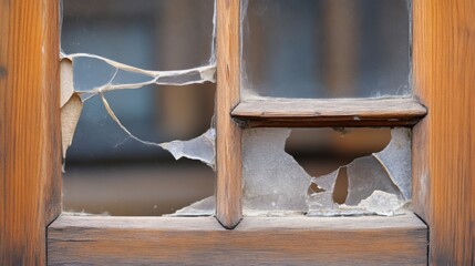 Broken window repair with copy space