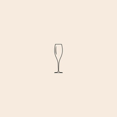 Glass For Alcoholic Drinks Symbol icon flat vector design.
