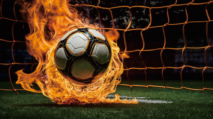 soccer ball in fire