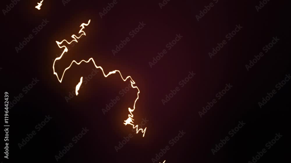 Aufkleber lightning strike sparks lines animation on gradient background 3d motion graphics electricity energy