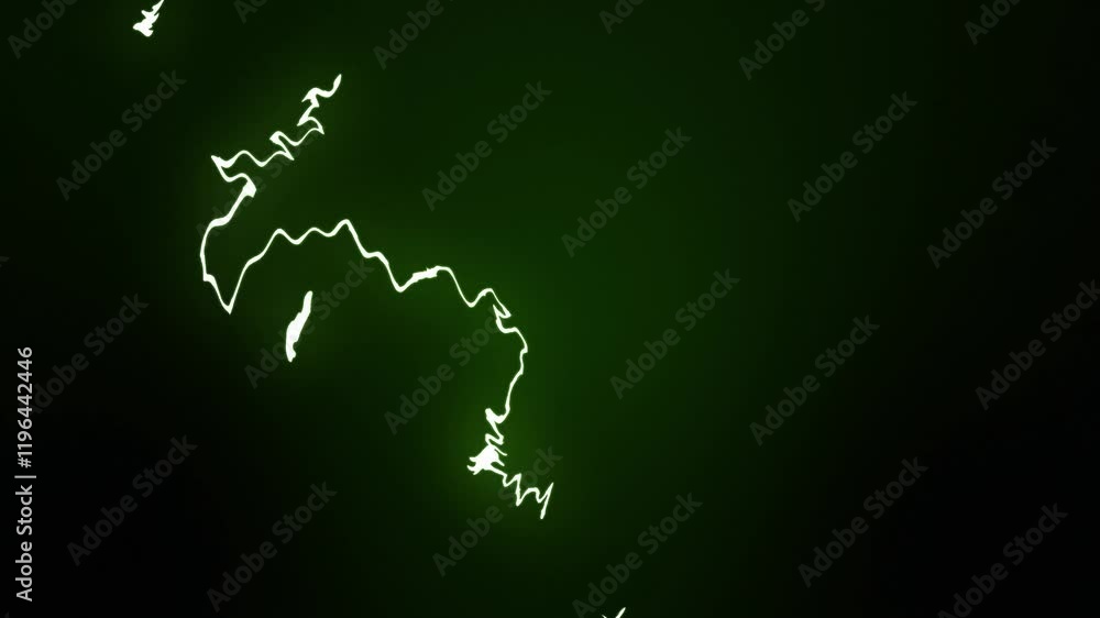 Aufkleber Lightning strike sparks lines animation on gradient background 3D motion graphics electricity energy visual effects voltage power thunderstorm lime green