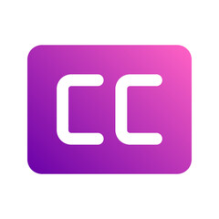 closed caption gradient icon