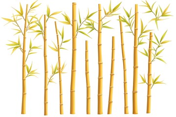 Golden Bamboo Collection: Varied Heights & Leaf Details