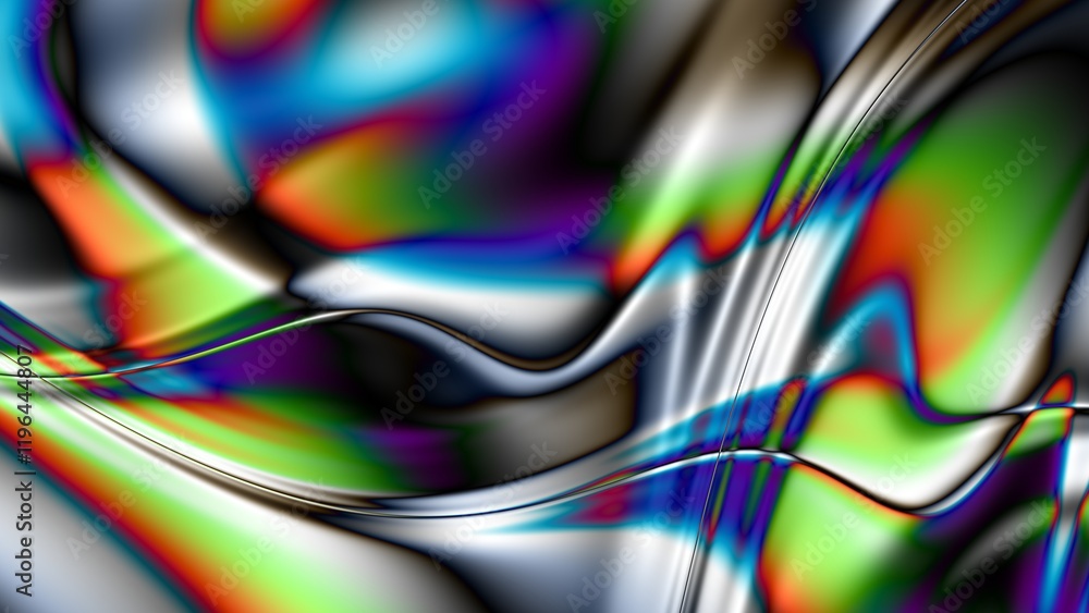 Poster Exploring the Concept of Abstract Wave Patterns Rendered in Vibrant and Rich Colors