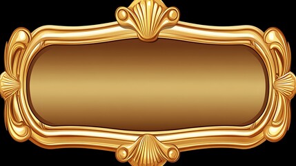 Ornate Golden Frame With Shell Design Accents