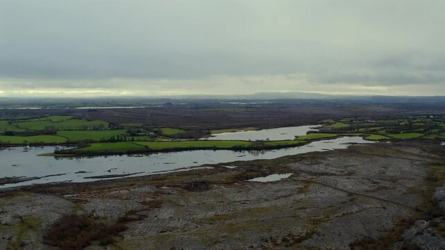 Smooth aerial parallax reveals the most beautiful landscape of the Burren national park
