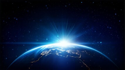 sun rise globe earth space light speed atmosphere 