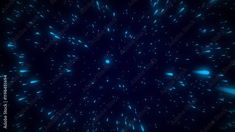 Poster neon stars racing and zooming through space universe galaxy astronomy 3d animation on gradient backg