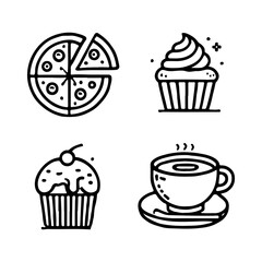 bread icon minimal lines on white background