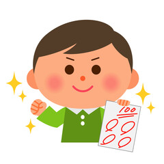 100点をとった子供