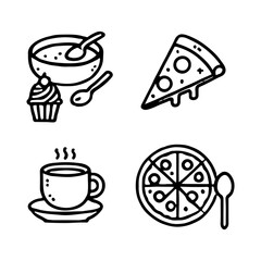 bread icon minimal lines on white background