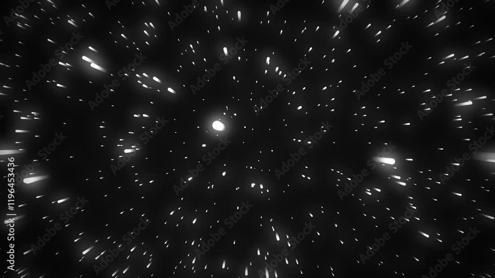 Poster neon stars racing and zooming through space universe galaxy astronomy 3d animation on gradient backg