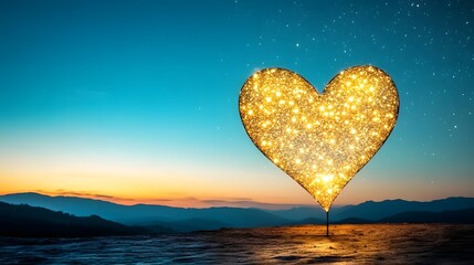 Fototapeta premium Glowing Heart Shaped Constellation Shining in the Cosmic Nightscape