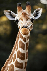 Obraz premium A Young Giraffe Displays a Sweet Gentle Expression