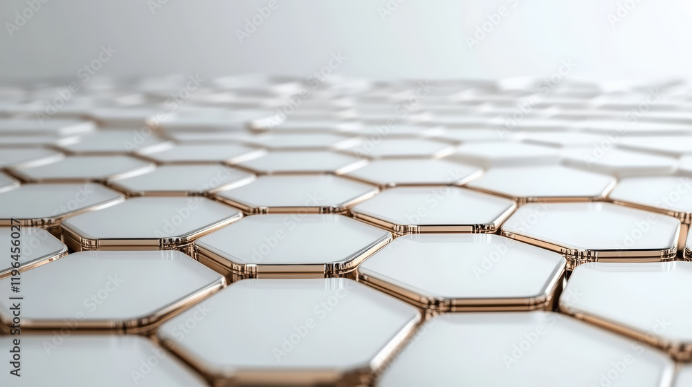 Poster sleek hexagonal tiles with glossy finish create modern surface design