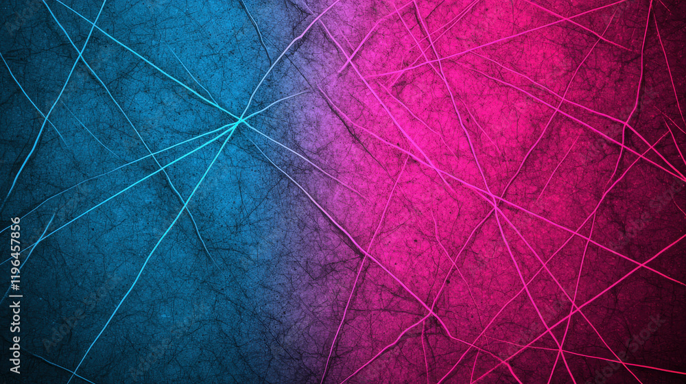 Aufkleber delicate luminescent lines glowing in gradients of cyan and magenta background texture