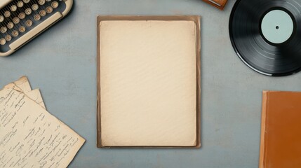 A vintage-inspired collage featuring old photographs, handwritten letters