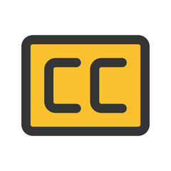 closed caption outline fill icon