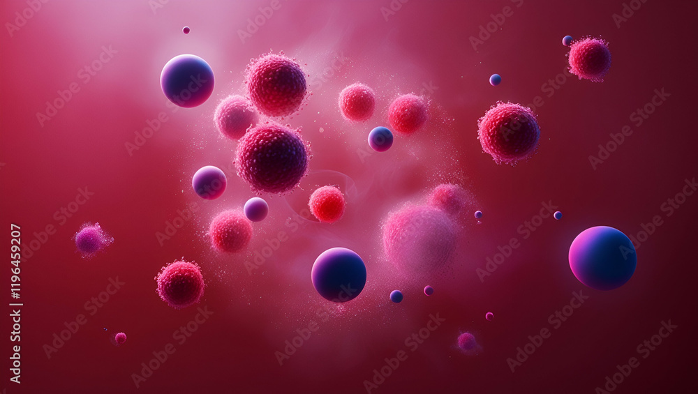 Poster a glowing red backdrop adorned with sparkling light particles, giving a magical and elegant effect.