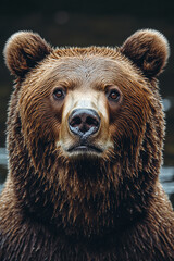 Obraz premium Majestic Brown Bear Portrait Close Up
