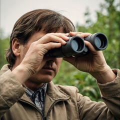 Bird Watching with Binoculars