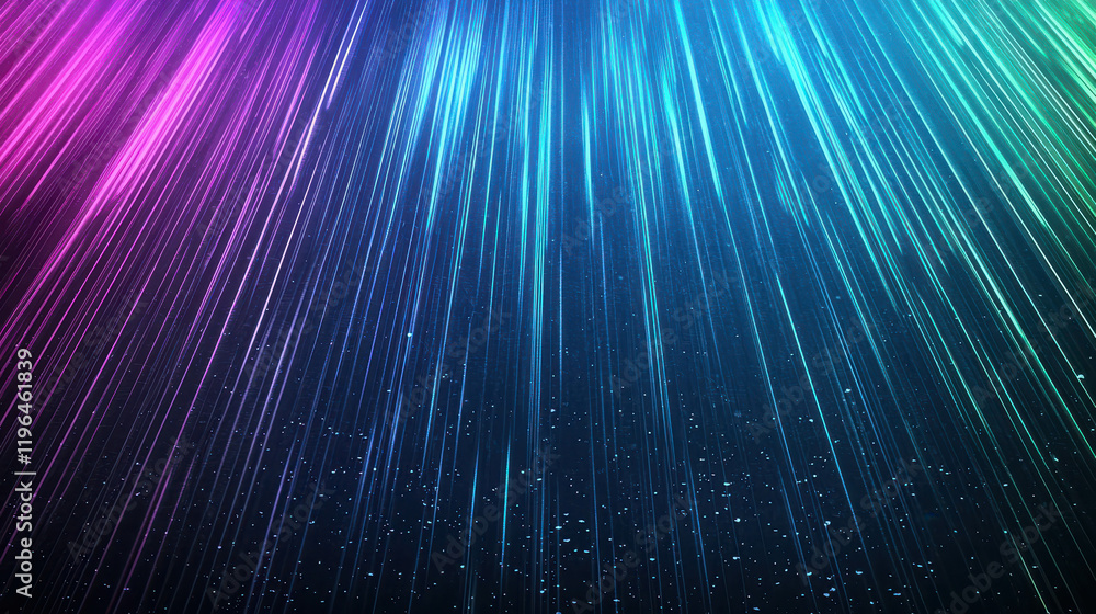 Poster gentle luminescent lines weaving in and out of a colorful abstract background