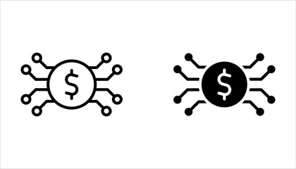 Financial Network icon set. on white background