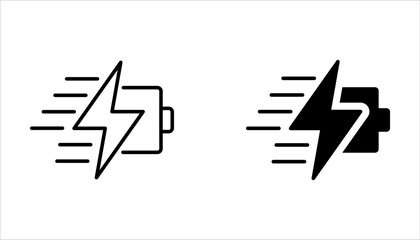 fast charging icon set. vector element design template web on white background