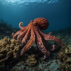 Capture a giant Pacific octopus blending into its environment.