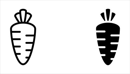 Carrot line icon set. Vegetable food sign. Diet nutrition vector symbol on white background